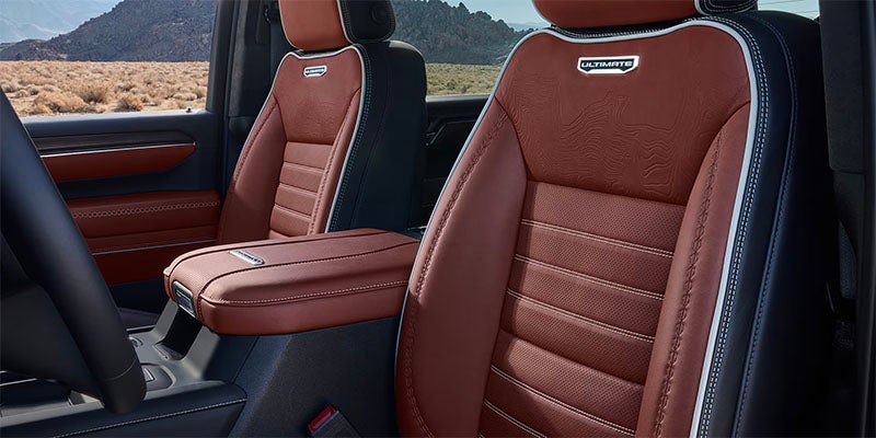 2025 GMC Sierra 2500 front passenger seat, drivers seat and center console