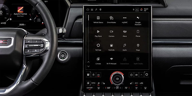 Close up of 2025 GMC Terrain 8-inch touchscreen